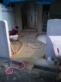 エクステリア施工中