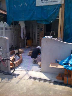 エクステリア施工中