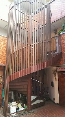 鉄骨らせん階段施工前