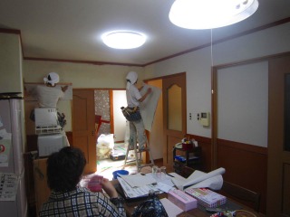 リビング施工中