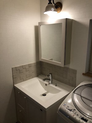 洗面化粧台交換工事