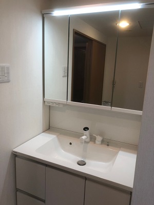 洗面化粧台交換工事 大阪市大正区　O様邸