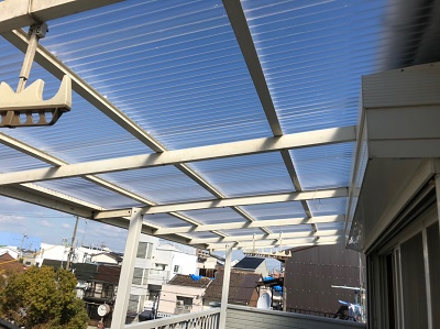 波板貼り替え工事 大阪市西成区　O様邸