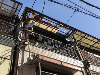 波板貼り替え工事 大阪市西成区　K様邸