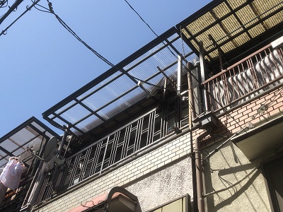 波板貼り替え工事 大阪市西成区　K様邸