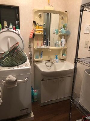 洗面化粧台交換工事 大阪市住之江区　Y様邸