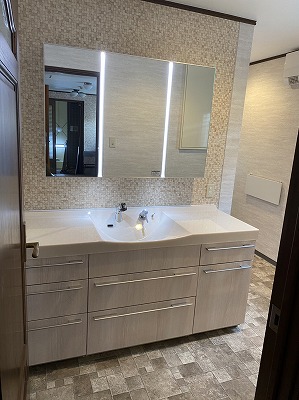 洗面ドレッシング　Ｌクラス　ラシス　ホワイトオーク柄