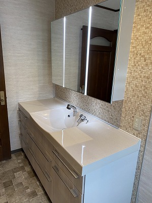 洗面ドレッシング　Ｌクラス　ラシス　ホワイトオーク柄