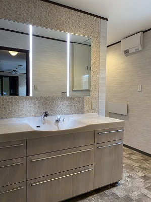 洗面ドレッシング　Ｌクラス　ラシス　ホワイトオーク柄