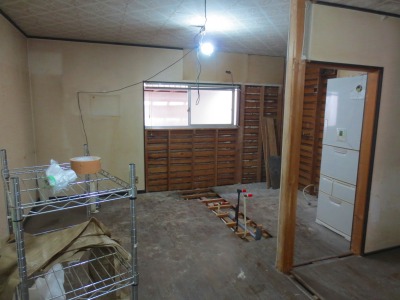 リビング施工中