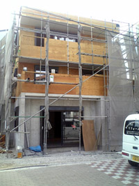 外壁構造用合板貼り