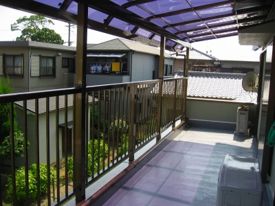 テラス屋根・アルミ手摺り完成